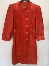 Kenar Women's Suede Leather Coat Color Coral Size 6 Pre-owned