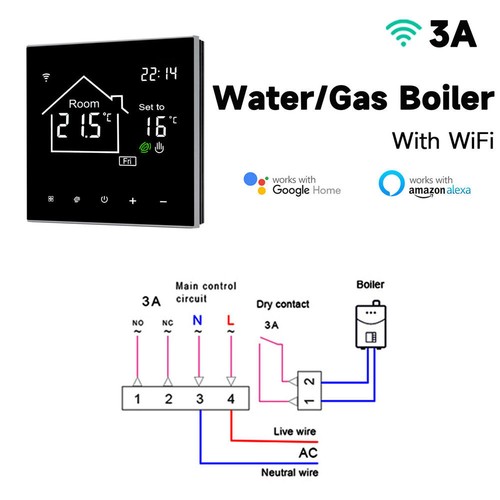 Digital Thermostat Wifi Raumthermostat 3A/16A LCD Fußbodenheizung Wandheizung DE - Bild 13 von 56