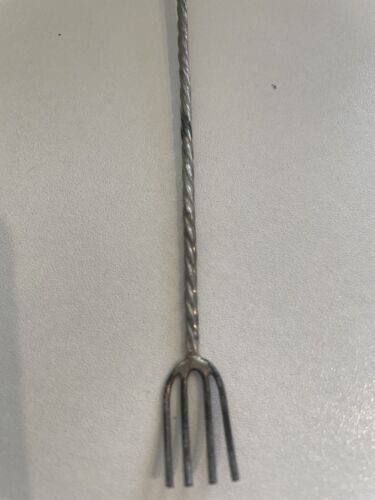 Forchetta cocktail vintage 1 argento massiccio con pietra semipreziosa metà secolo/Messico - Foto 3 di 17