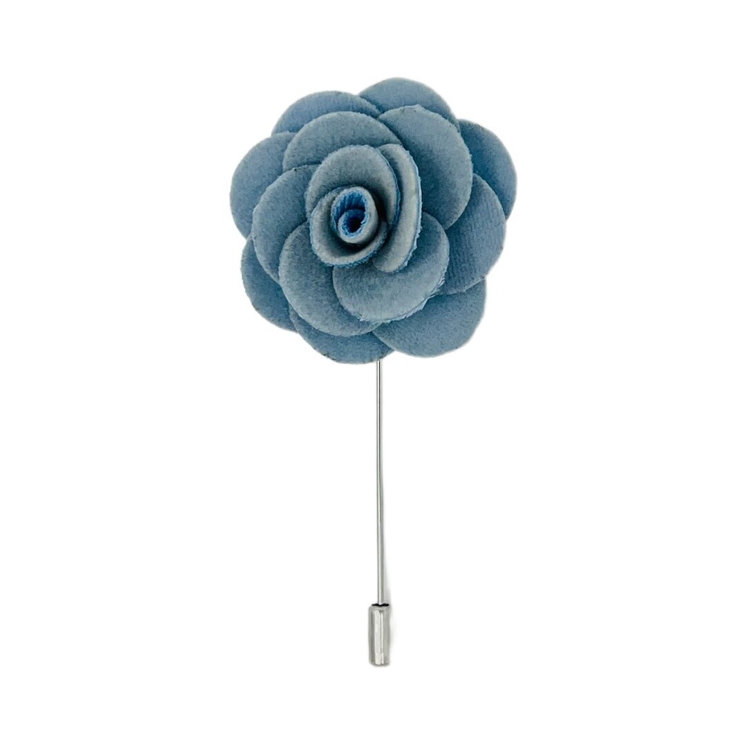 Baby Blue Velvet Handmade Flower/Rose Lapel Pin, Blazer, Jacket,  Buttonhole,
