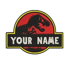 CUSTOM YOUR NAME Jurassic Park Trex Personalized Name Tag Embroidered Patch HOOK