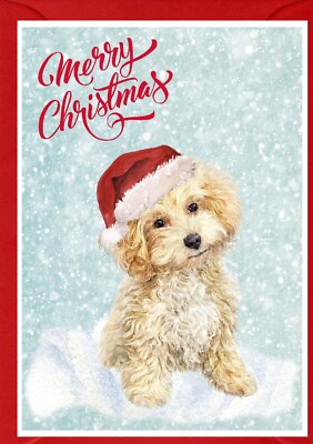 Maltipoo / Doodle Dog A6 (4" x 6") Christmas Card - Blank inside - by ...