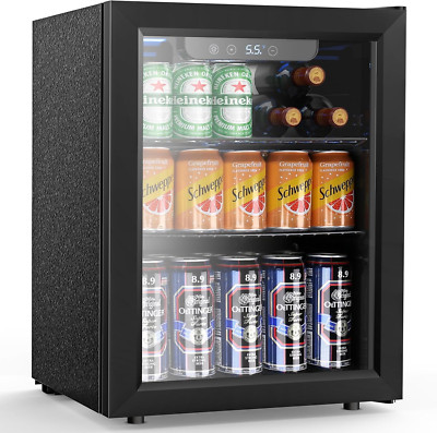 68 Can Mini Beverage Cooler with Glass Door & Digital Temp Control for Home Bar