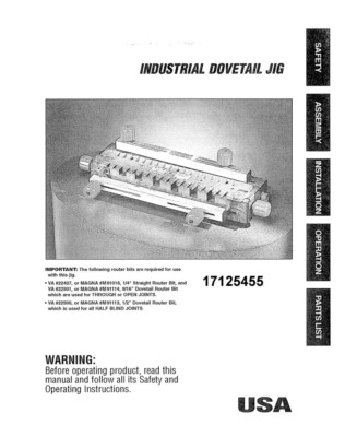 #ad Craftsman 17125455 Dovetail Jig Owners Instruction Manual $20.24