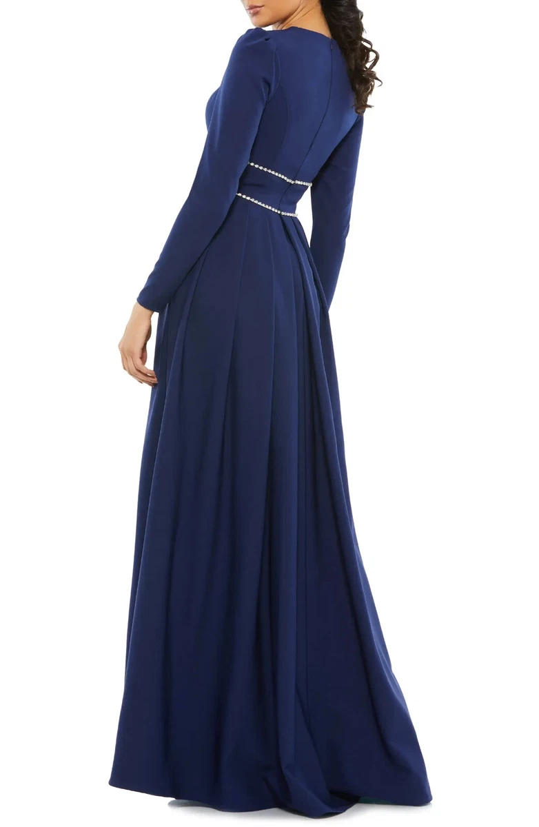 Midnight blue long store sleeve dress