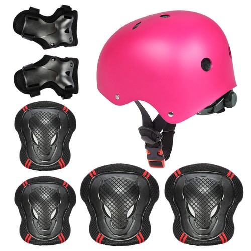 Damen Teen Skateboard Helm mit Schutzausrüstung Knieschützer Ellenbogenschützer Handgelenkpolster - Bild 21 von 24