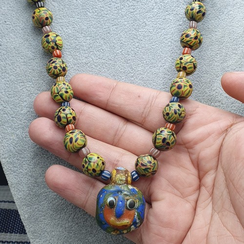 Collar colgante clásico estilo veneciano ojos vidrio con cara antigua vidrio - Imagen 5 de 17