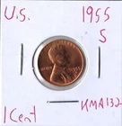 Coin United States Lincoln Cent 1955 S KMA132