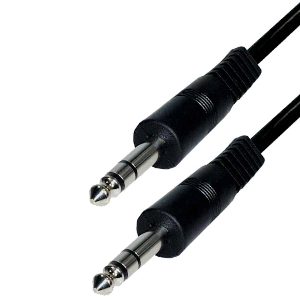 TRANSMEDIA Klinken Verbindungs Kabel Stereo Audio 2x Klinkenstecker 6,3mm schwarz 1,5m 2,5m