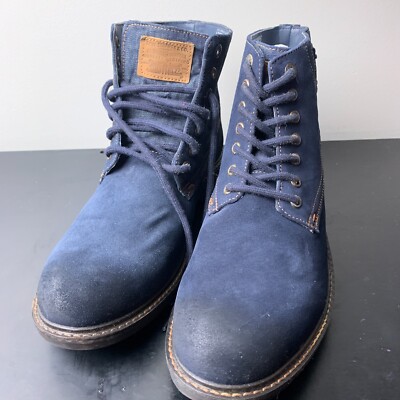 Levis Mens Sheffield Navy Suede Boots Size M US Comfort