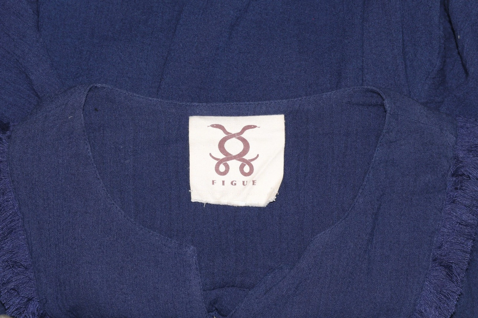 PALM ANGELS Abito midi Figue Mela nappa cotone voile manica corta blu navy con cintura media M