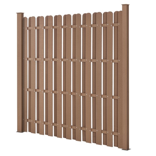 neu.holz WPC Gartenzaun Sichtschutz Windschutz Lamellenzaun Zaun 932x185cm Braun - Bild 2 von 6
