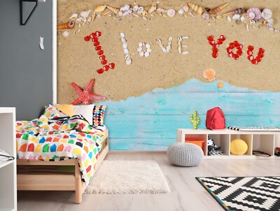 3D Art Sandy Beach ZHUA10478 Wallpaper Wall Murals Removable Self-adhesive Ann