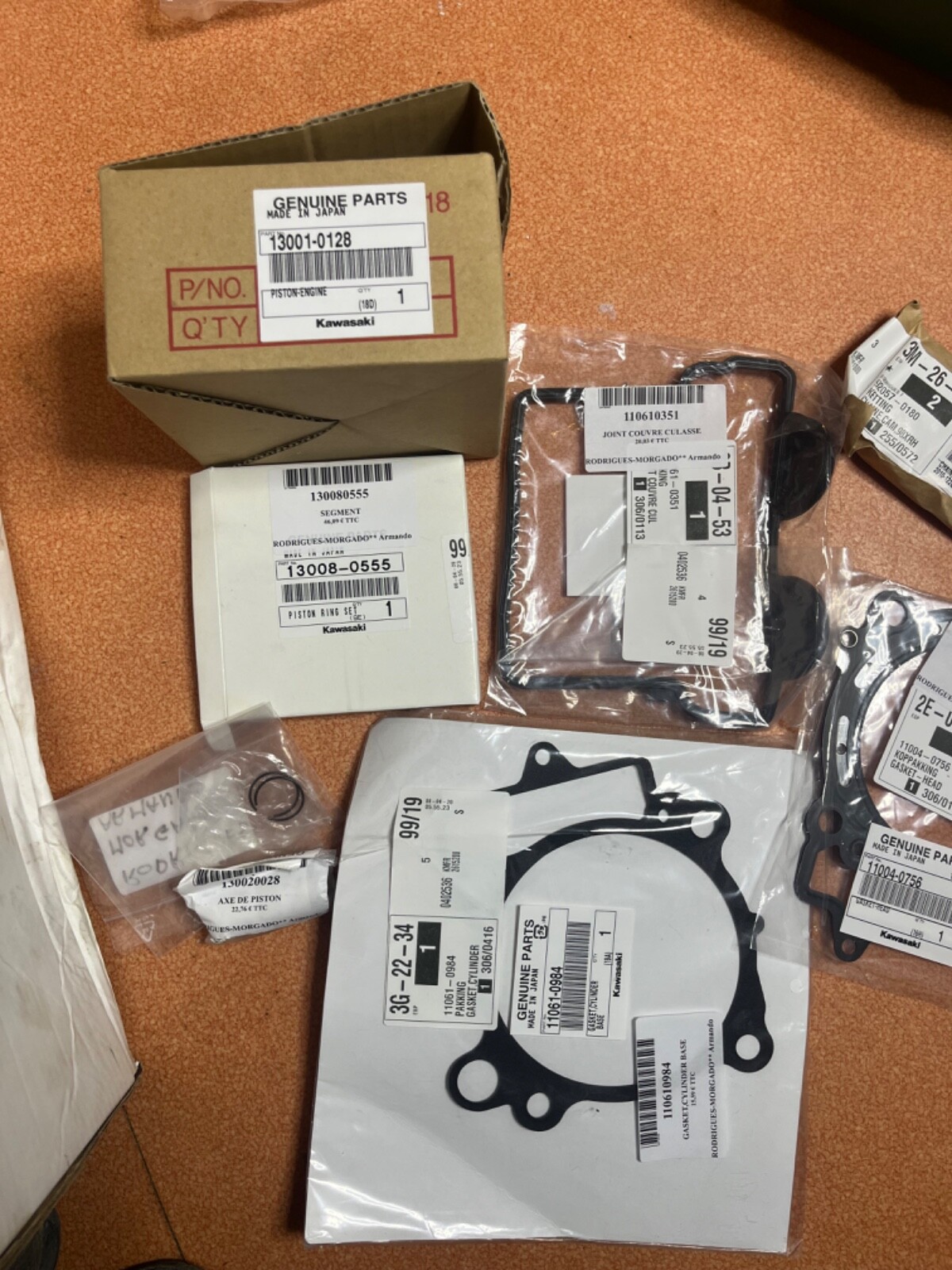 Piston 450 KXF Kit Complet de Remplacement avec Axe et Segments Acier
