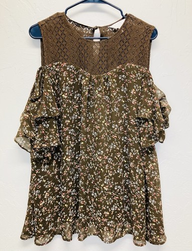 Women's LC Lauren Conrad Ruffle Cold-Shoulder Dress XL - Picture 6 of 7