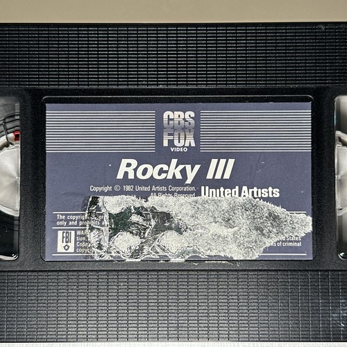 Rocky III 3 VHS Original First Release 1982 Big Box CBS FOX Slide Pull Drawer - Picture 9 of 13