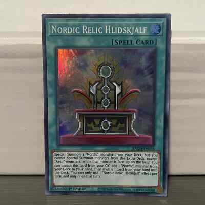 1ST EDITION NORDIC RELIC HLIDSKJALF 2020 BACH-EN055 YUGIOH CARD (LP/MP)
