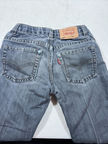 Levi's 549 Casual Button Denim Jeans Youth Size 7 Reg Blue Distressed Adjustable - Picture 11 of 13