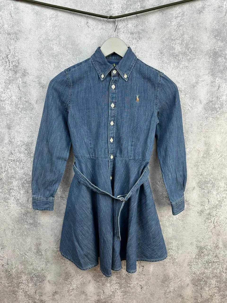 Ralph Lauren Kids Girls Denim Shirt Dress with Belt Blue Size 10