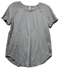 Lululemon Women's Size 6 Greyish Purple Nylon Blend Split Back Yoga Shirt E3 