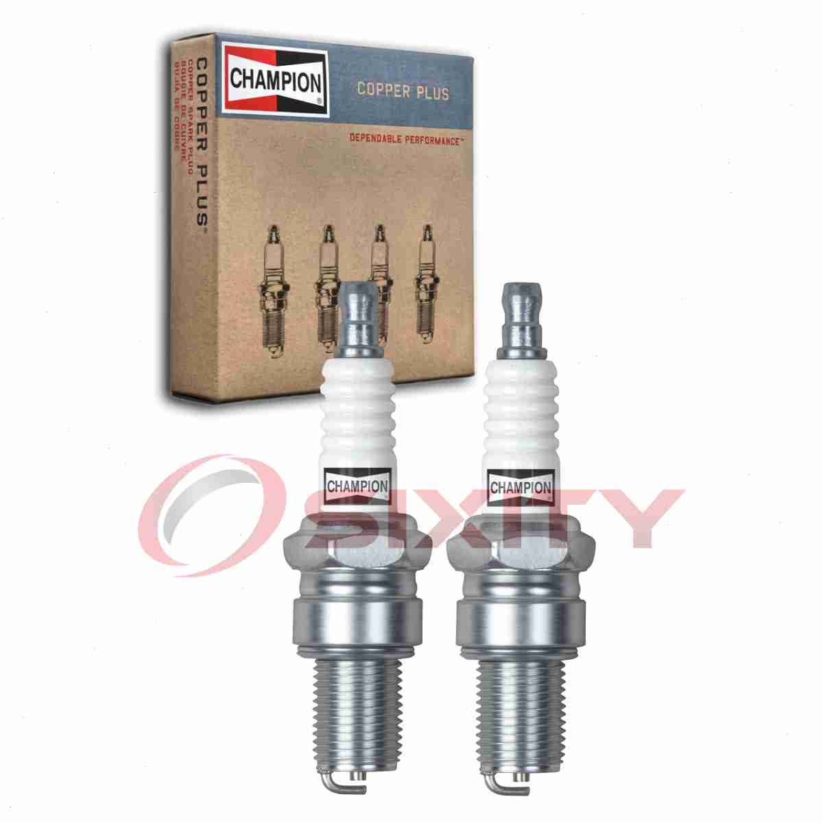 2 pc Champion Copper Plus Spark Plugs for 1960-1961 Berkeley B105 0.7L L2 vl