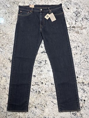 NWT Levi's 504 Jeans Men's 38x34 Blue Denim Straight Fit Double Stitch Irregular