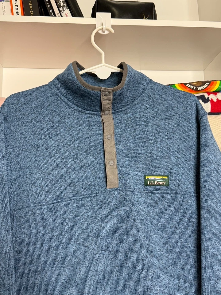 L.L.Bean blue mens fleece jacket size L - Image 4 of 4