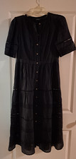  Gap Black Sheer Cotton Maxi Dress for the Goth Prairie Princess Size Medium