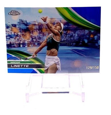 Magda Linette 2025 Topps Chrome Tennis Blue Refractor #/150 🎾