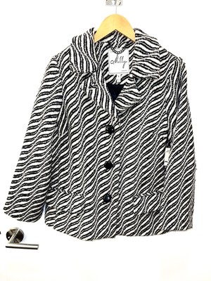 Milly New York Black & White  Wool women's coat size 8 nwt