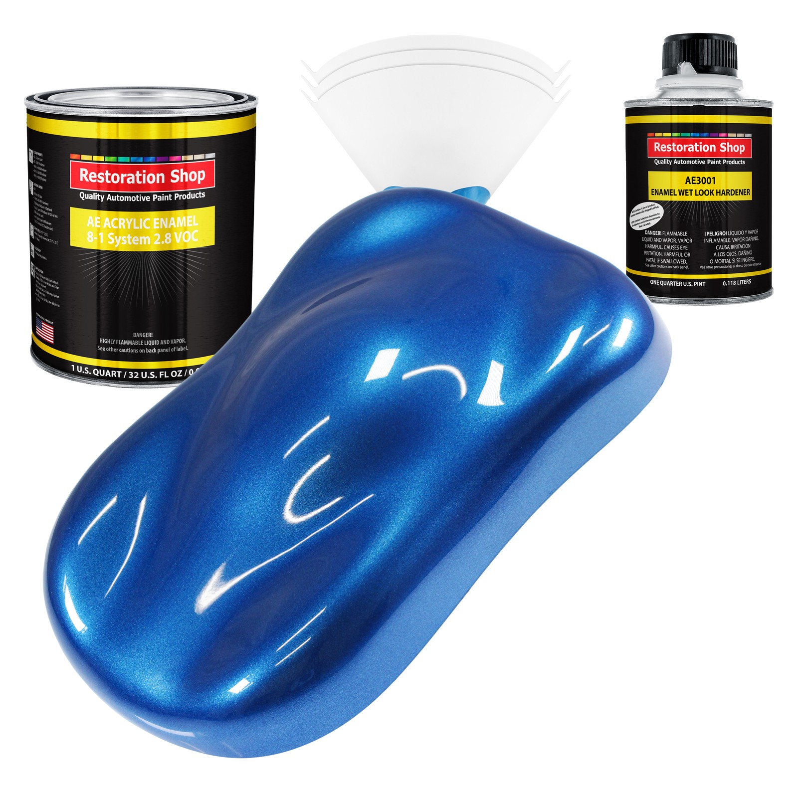 Restoration Shop Burn Out Blue Metallic Acrylic Enamel Auto Paint Quart Kit