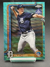 2025 Topps Pro Debut Carson Rucker Chrome Aqua Ray Refractor PDC-134