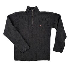 Vintage Ralph Lauren Polo Jeans Co Ribbed Knit Mens Med 1/4 Zip Sweater Cotton