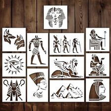 Egyptian Stencil  Eye of Horus Faraon Ancient God Anubis Ra Milky White