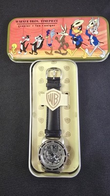 Vintage 1994 Warner Brothers ACME Watch with Tin Bugs Bunny  (Never Worn) Fossil