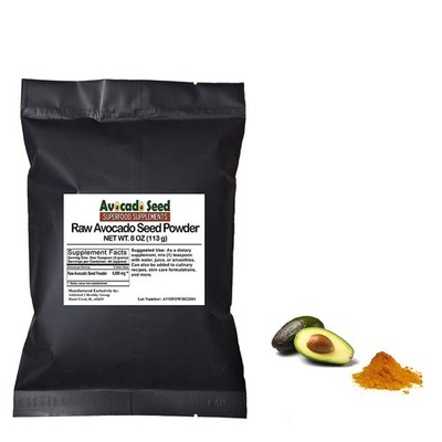 Raw Avocado Seed Powder  8 oz - Antioxidants, Prebiotic Fiber,Gut & Heart Health