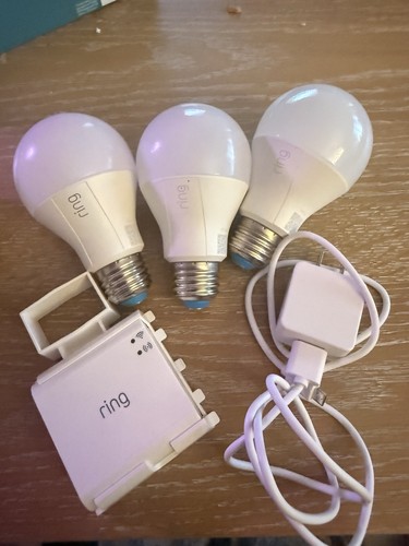 Ring Smart LED Light Bulb Starter Kit 2-Pk +1 bonus bulb, Ring Bridge Included
