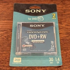 SONY Handycam DVD+RW Mini Discs-2 Pack-30min. NEW!