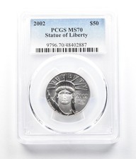 2002 $50 American Platinum Eagle 1/2 Oz Platinum MS70 PCGS *5234 4069.34 per troy oz