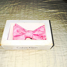 Calvin Klein Pink Floral Pattern Bow Tie