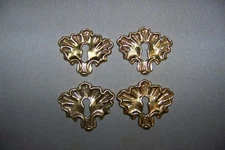 Four, Reproduction, Cast Brass, Keyhole Covers, With Nice Design - SEE INFO