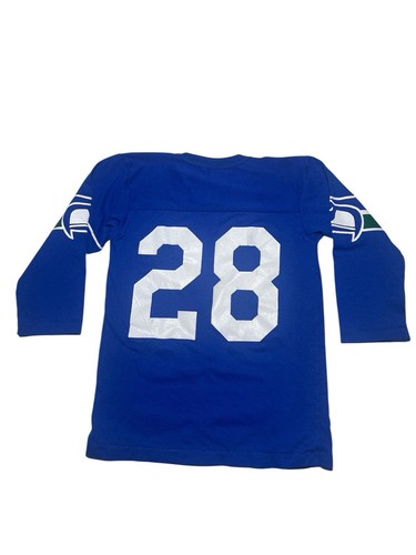 Vintage 80's Rawlings CURT WARNER No. 28 SEATTLE SEAHAWKS Football sz M 10-12 Y - Picture 2 of 3