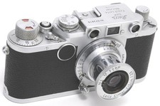 Leitz Leica IIF chrome black dial w. Elmar 3.5/5cm lens