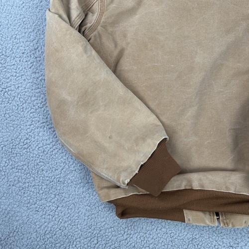 VTG Carhartt Lined Barn Chore Coat Youth Large Brown Canvas Hooded YYJ158 BRN - Picture 14 of 15
