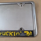 Vintage Keep On Truckin' License Plate Frame Metal w/Backing Plate & Reflector — photo 2