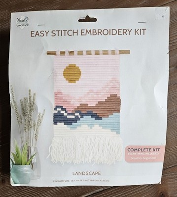 Needle Creations Easy Stitch Embroidery Kit ''Landscape'' Great For Beginners NIP