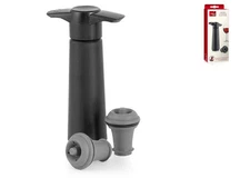 Vacu Vin wine saver pump with two wine stoppers Plastic black