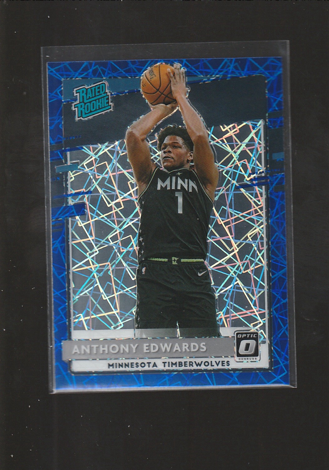 2020-21 Panini Donruss Optic Anthony Edwards #151 Blue Velocity Rated Rookie RC