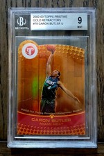 Topps 2002-03 Pristine Caron Butler #79 Gold Refractor Die-Cut RC 26/99 BGS 9