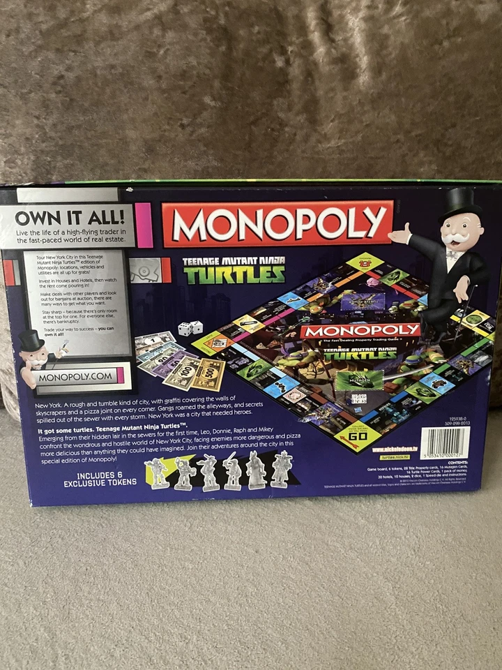 Monopoly Teenage Mutant Ninja Turtles Board Game Hasbro - Complete! - Image 2 of 4